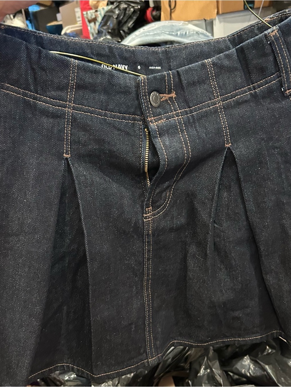 Old Navy Dark Blue High-Rise Denim Skirt